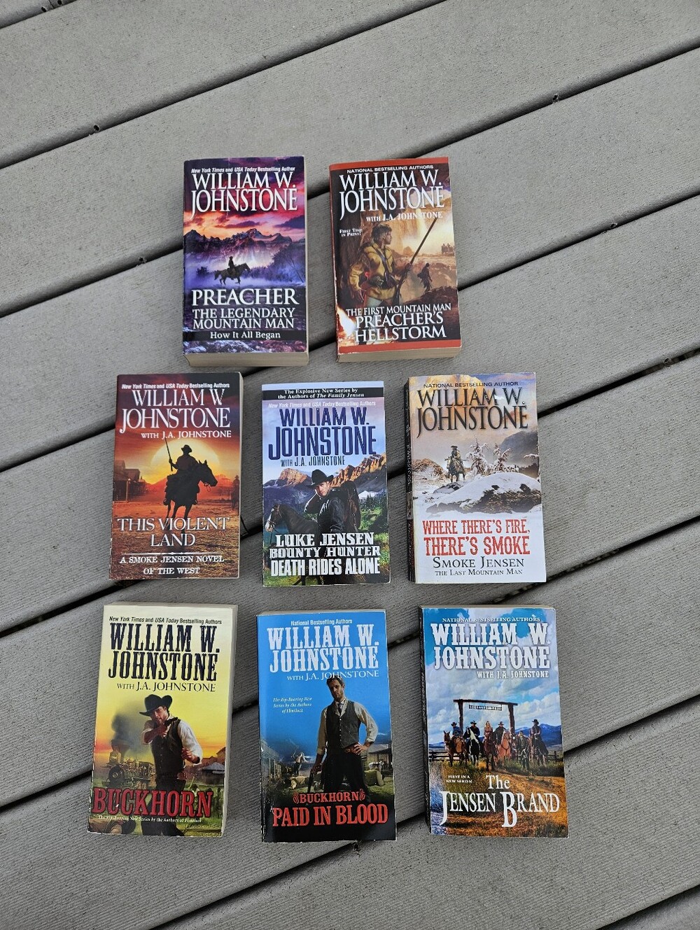 Lot of 8 William W Johnstone Western Books Preacher Smoke Luke Jensen Paperback